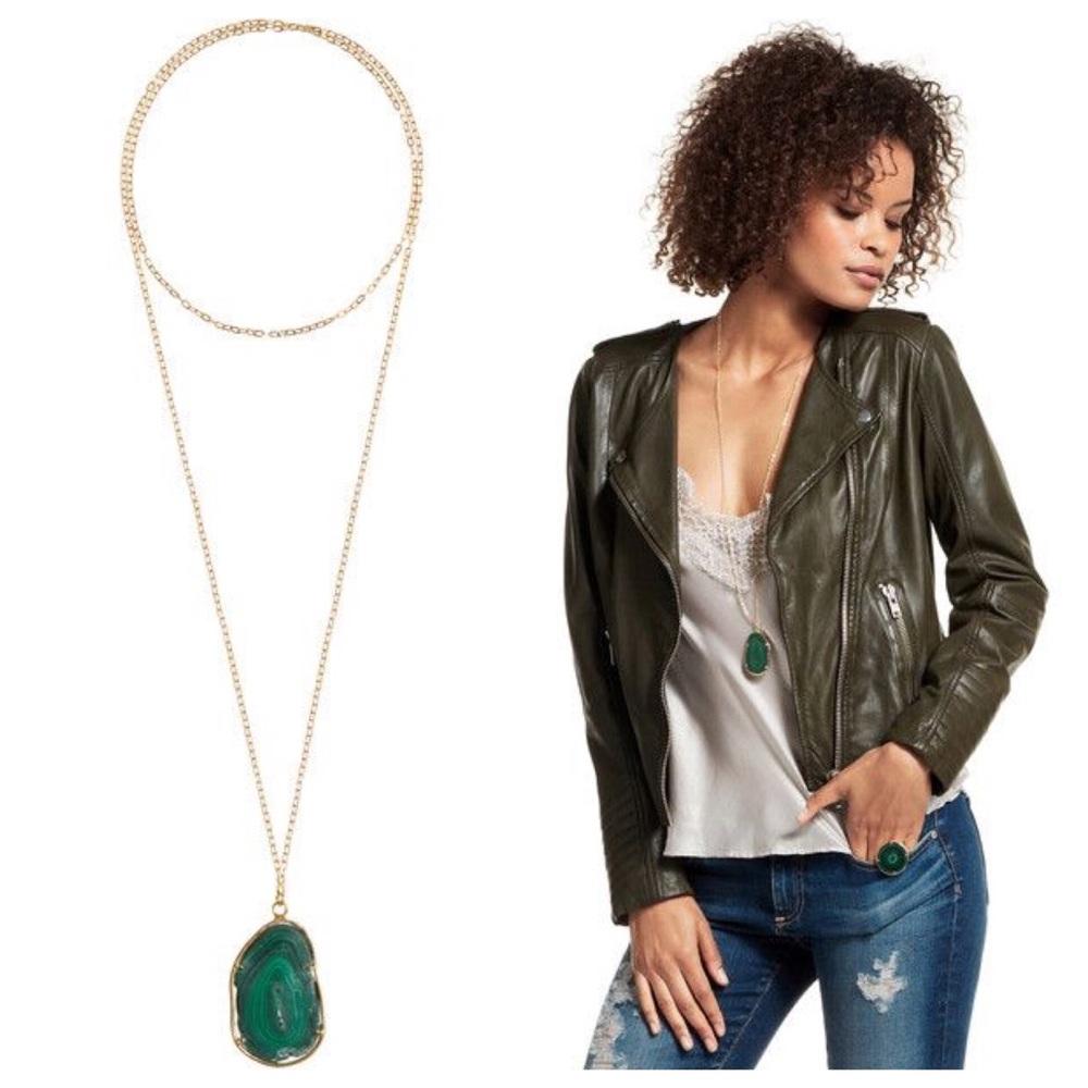 Dara Ettinger Mara Malachite Pendant Necklace